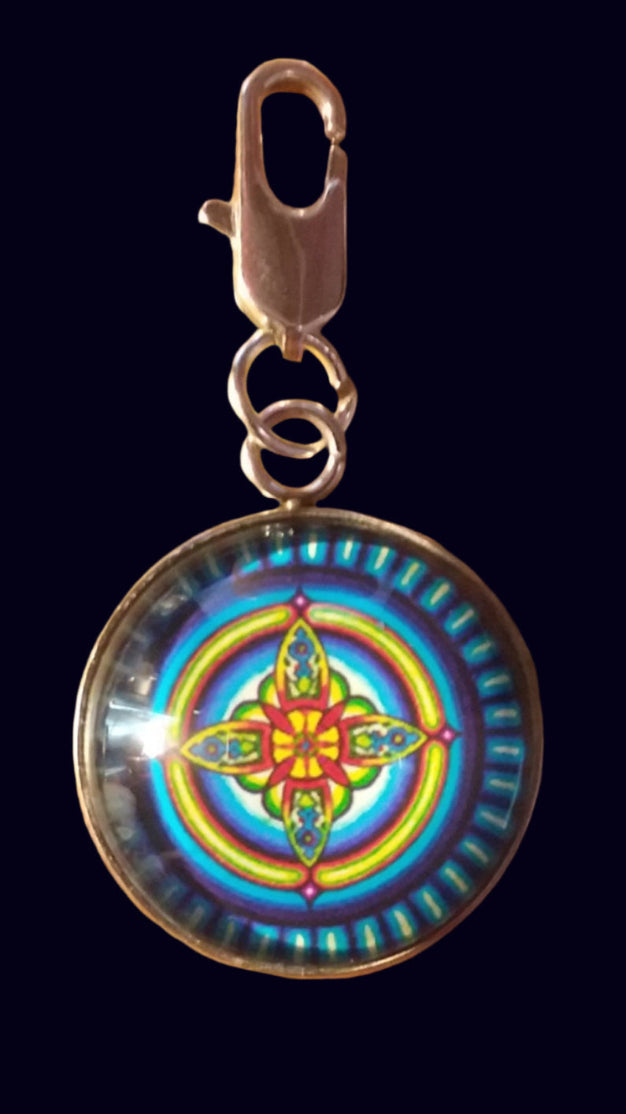 Electric Star Mandala Zipper Pull Pendant