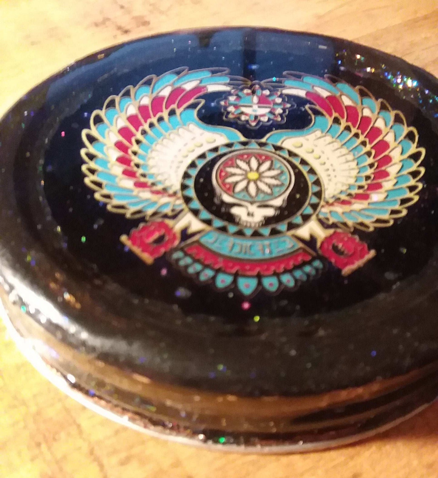 "Deadicated" Mason Jar Lid in black