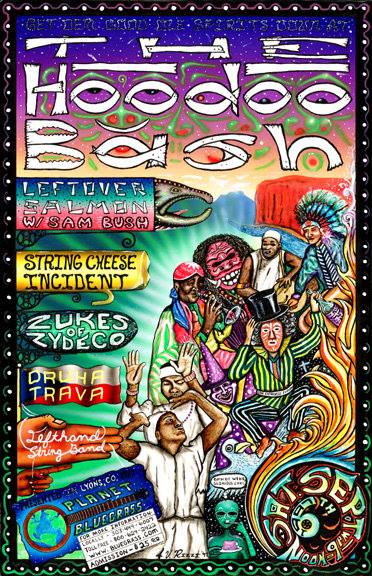 Leftover Salmon "The Hoodoo Bash" '97 Poster Planet Bluegrass String Cheese Incident