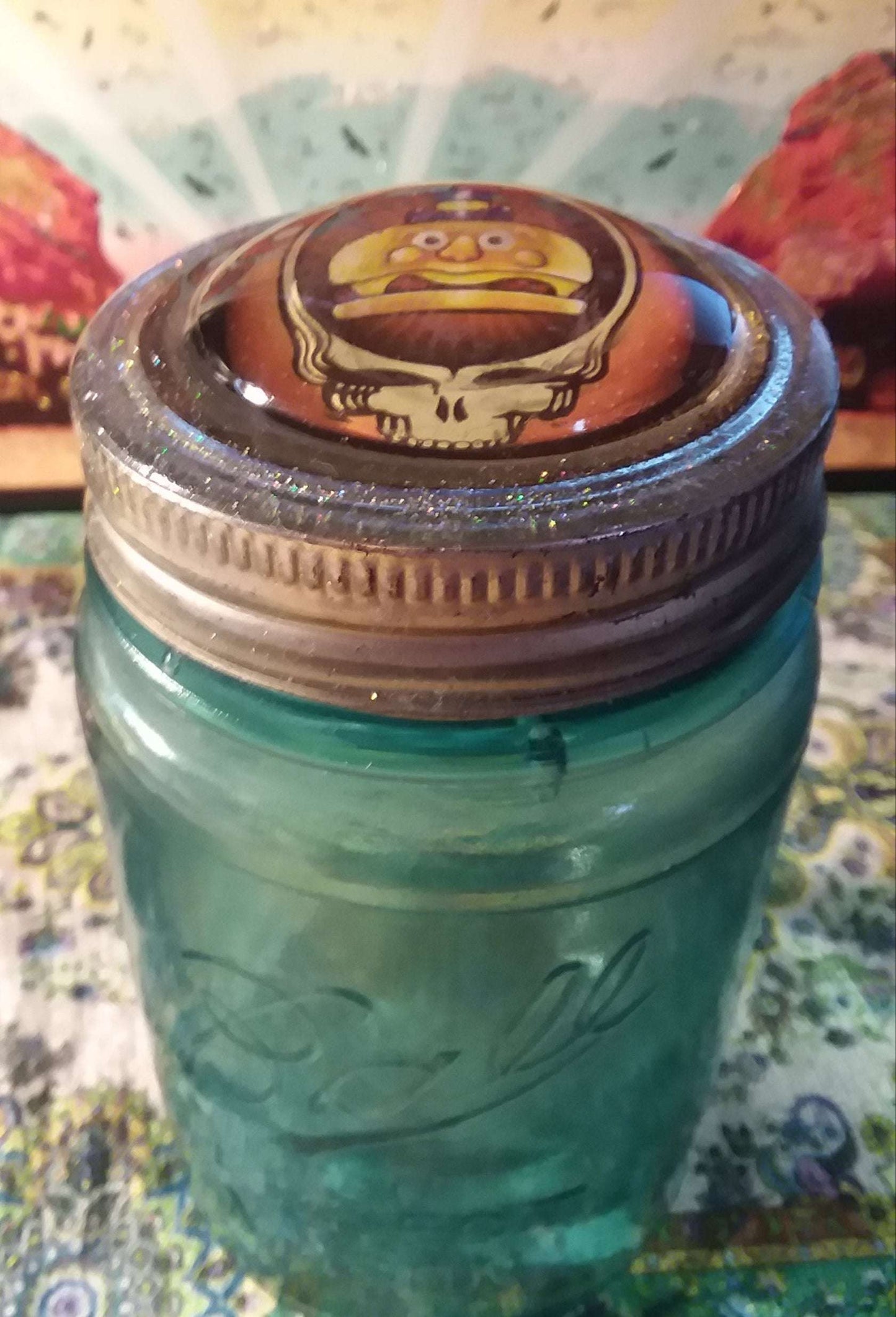 Steal Your Mayor McCheese custom Mason Jar Lid Leftover Salmon Grateful Dead