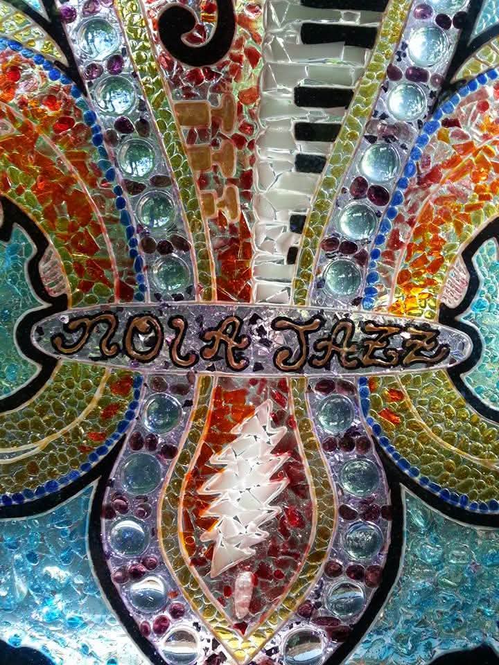 NOLA Jazz Fest Fleur de Lis Glass Mosaic