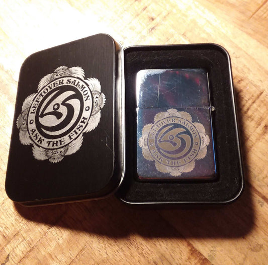 Laser Engraved Zippo style lighter and case