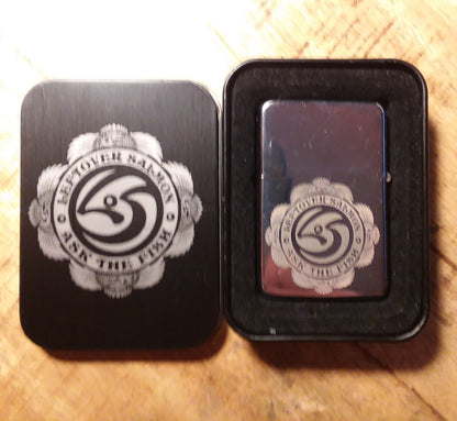 Laser Engraved Zippo style lighter and case