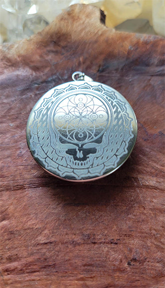 Grateful Dead inspired "Balance Your Face" pendant with engraved back GD60
