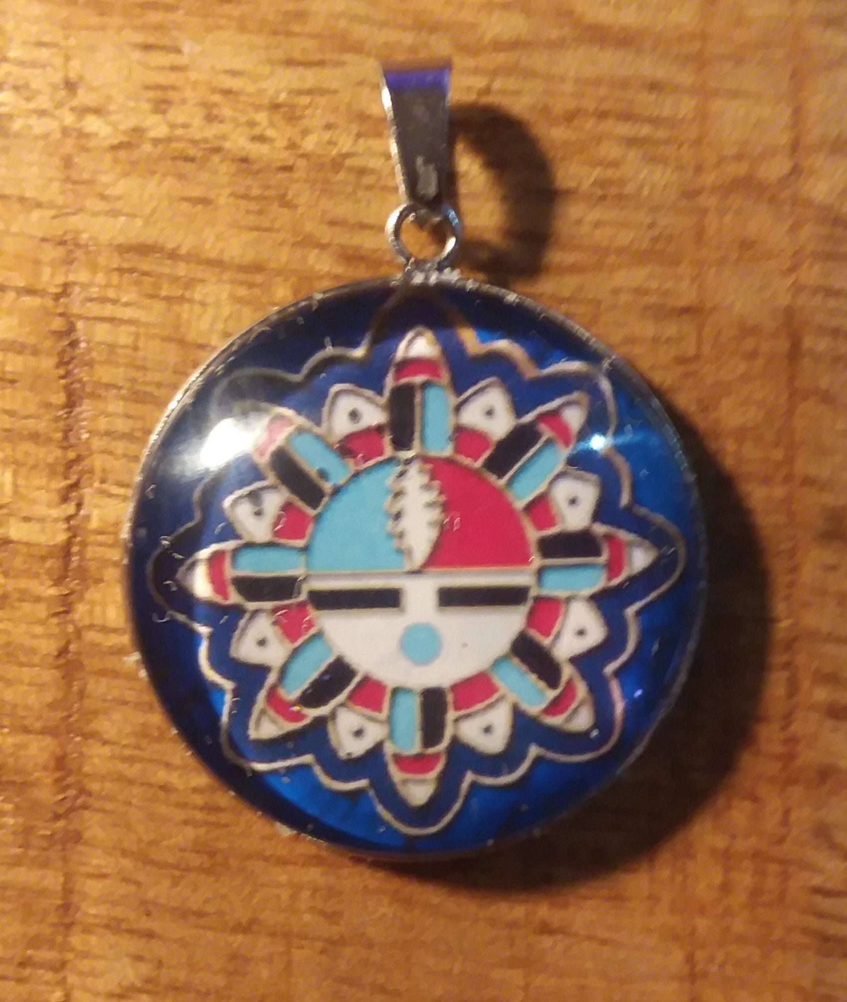 Zuni Sunface style Pendant w/ 13pt Bolt