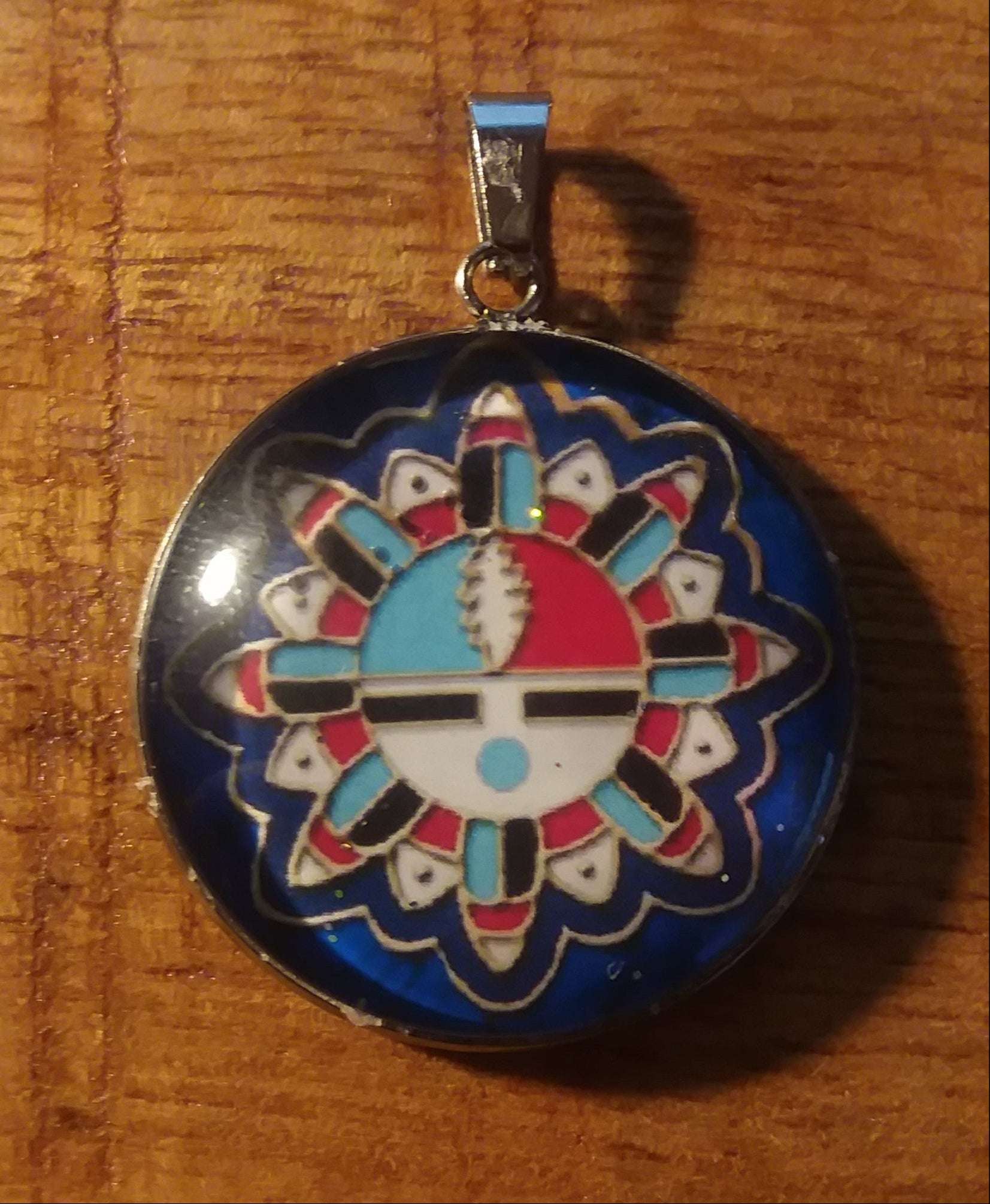 Zuni Sunface style Pendant w/ 13pt Bolt
