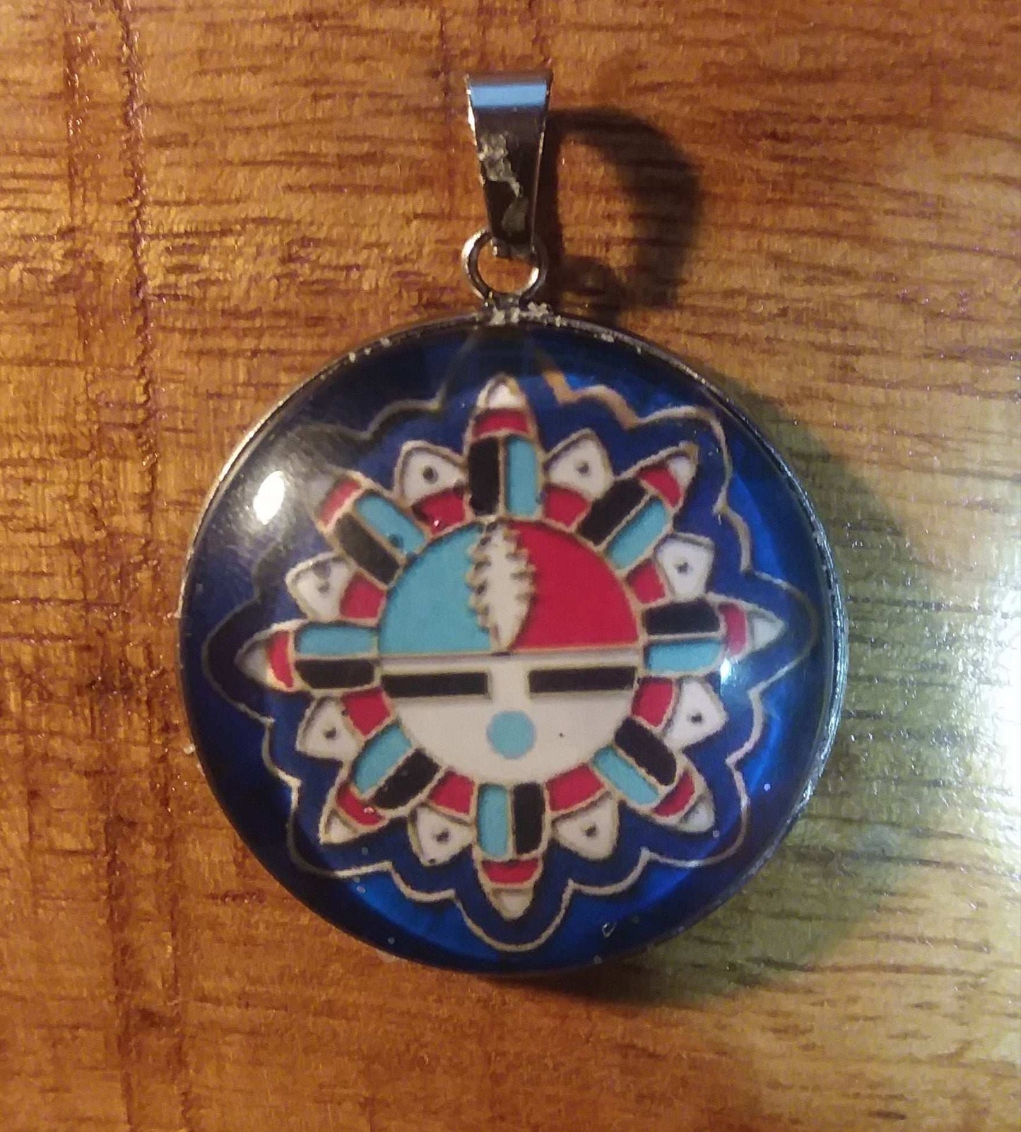 Zuni Sunface style Pendant w/ 13pt Bolt