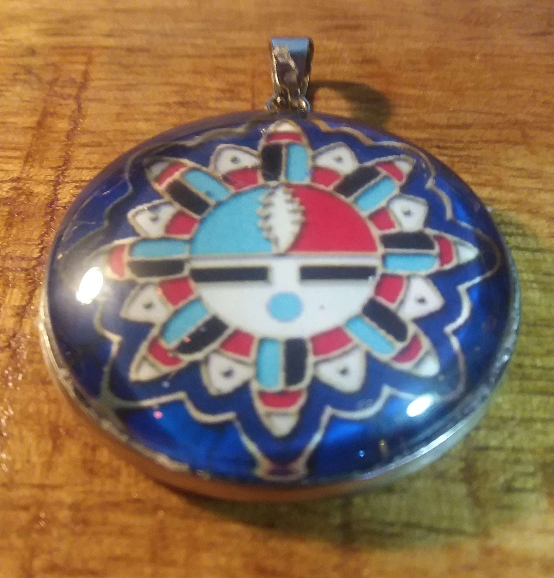 Zuni Sunface style Pendant w/ 13pt Bolt