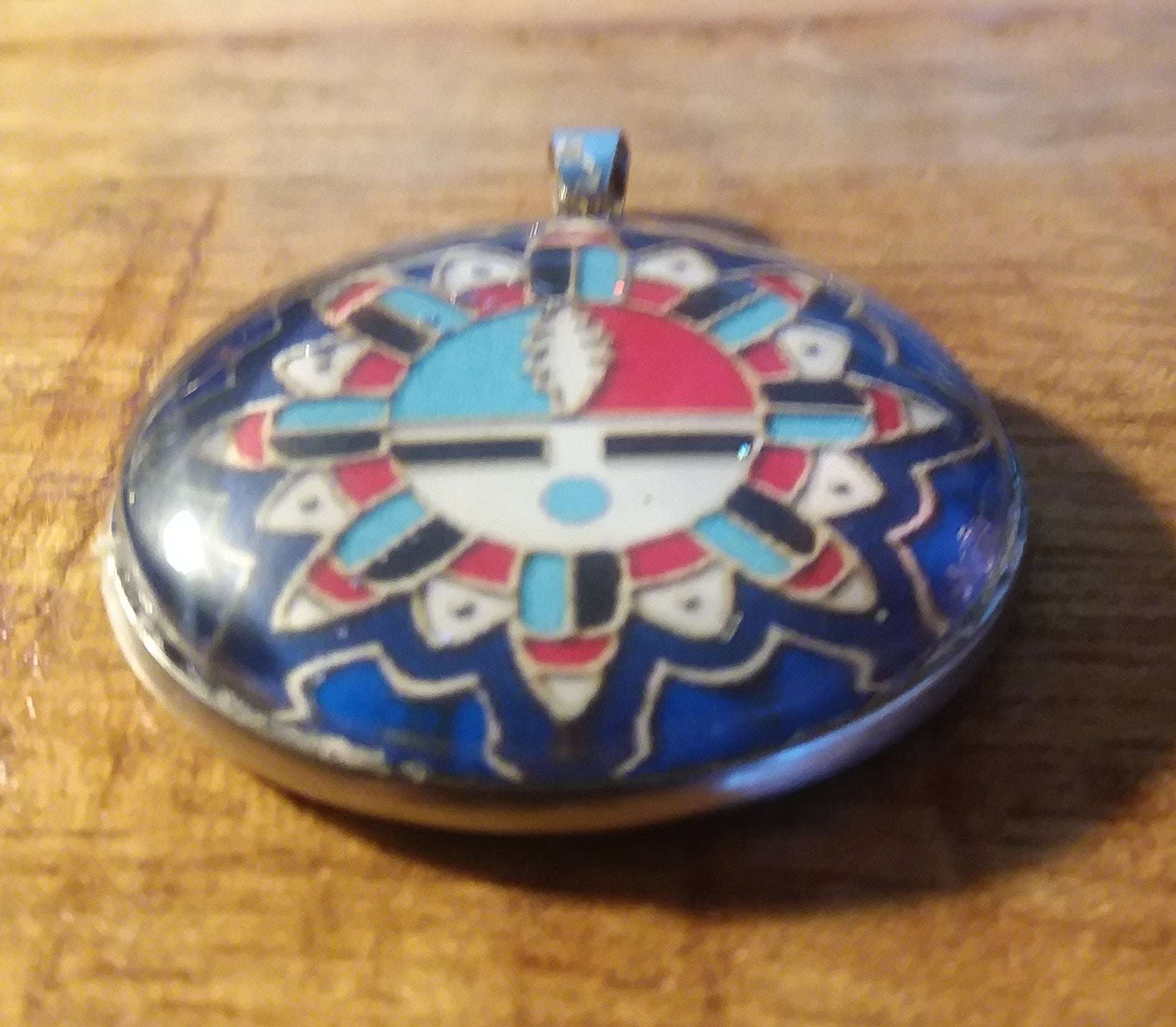 Zuni Sunface style Pendant w/ 13pt Bolt