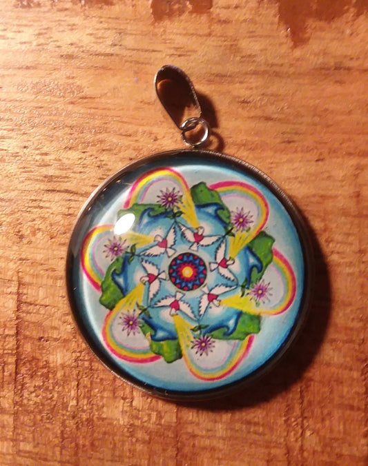 Pendant charm- a 1989 Mandala by Jay V Rizzi